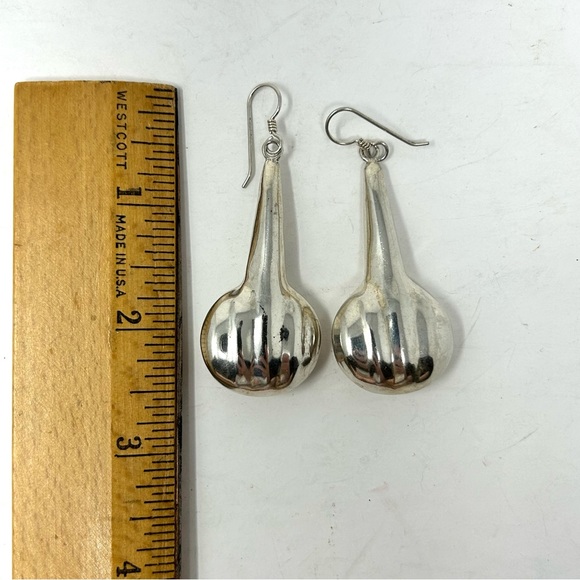 Sterling silver pendulum dangle earrings, vintage circa 1990s